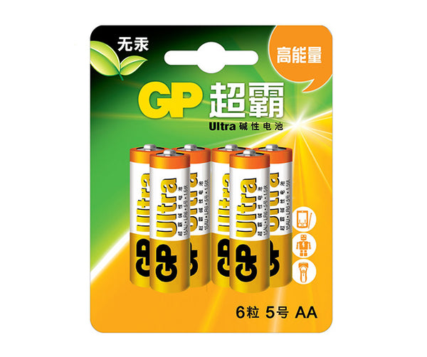GP超霸Ultra碱性电池5号6粒卡装