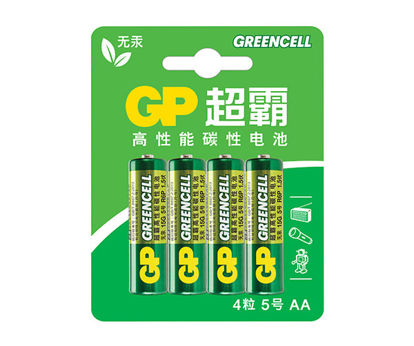 GP超霸Greencell碳性电池5号4粒卡装