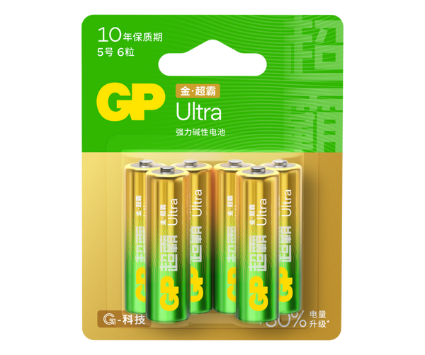 GP超霸Ultra金·超霸强力碱性电池5号6粒卡装