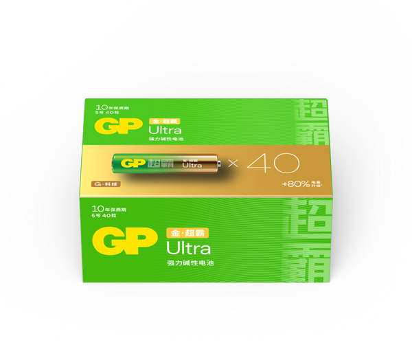 GP超霸Ultra金·超霸强力碱性电池5号40粒盒装