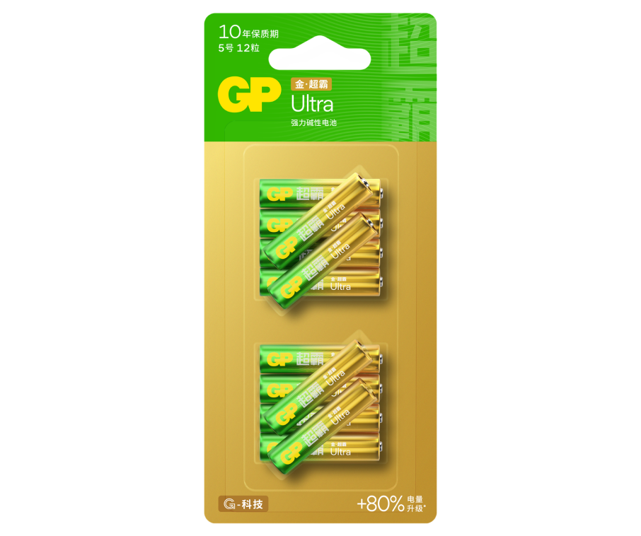 GP超霸Ultra金·超霸强力碱性电池7号12粒卡装