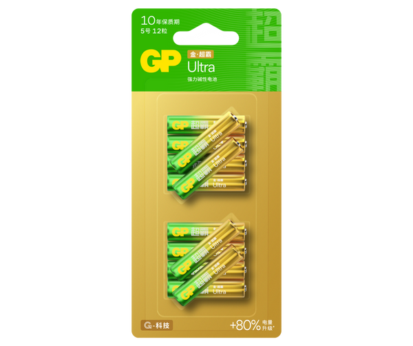 GP超霸Ultra金·超霸强力碱性电池7号12粒卡装