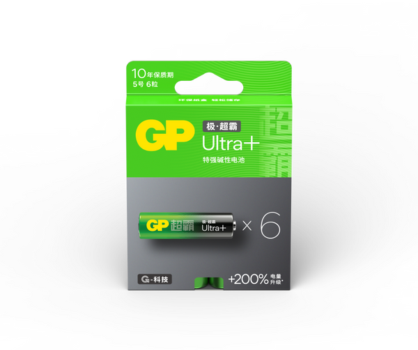 GP超霸UltraPlus极·超霸特强碱性电池5号6粒盒装
